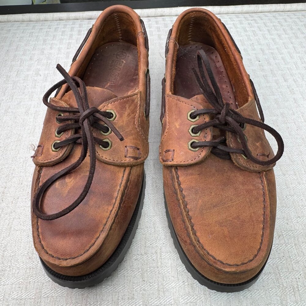 Eastland Womens Size 9.5 D Brown Leather Boat Shoes Moc Toe Casual Loafers - Picture 2 of 8